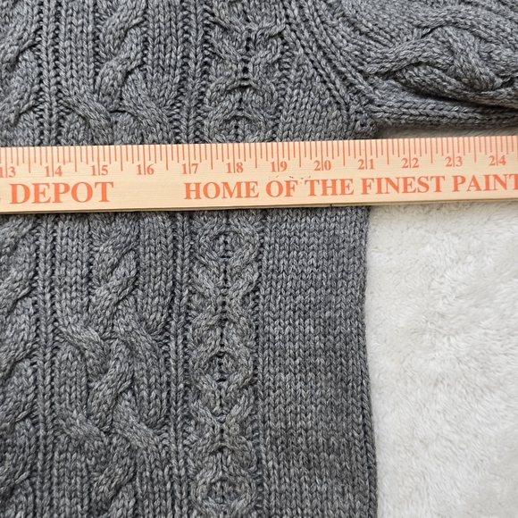 ​Vintage Y2K Abercrombie & Fitch Cable Knit Sweater Gray Crew Neck Pullover XL - Picture 13 of 14